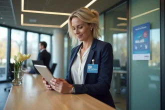 Agent municipale femme à Paris dans un bureau moderne