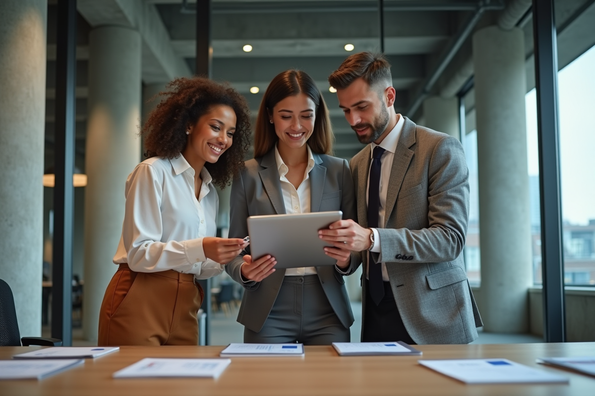 Groupe de professionnels divers en réunion collaborative