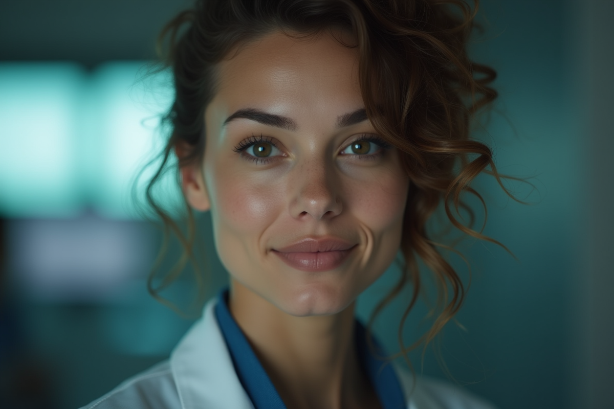 Ingénieure femme en laboratoire discutant avec un collègue