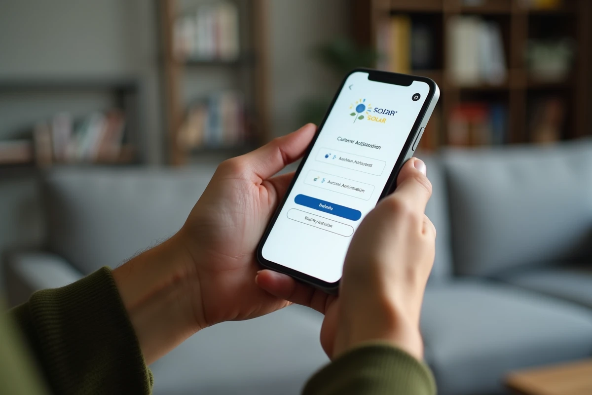 Écran de smartphone affichant l'interface d'activation du compte espace client EDF ENR Solaire